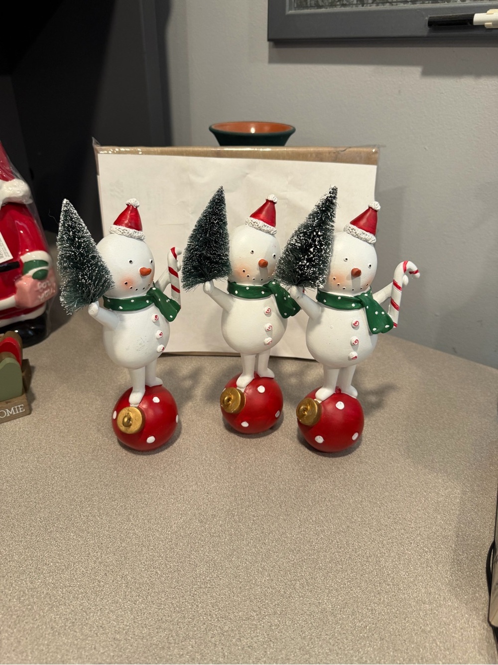 Pier 1 import Christmas Decor Snowman ornament set of 3
